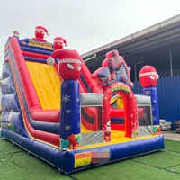 Grand toboggan gonflable Spider-Man pour fête en plein air, toboggan gonflable sec de 7 m