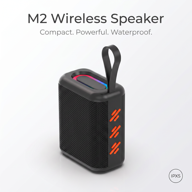 New Waterproof  Speaker with IPX5 Rating and RGD Lighting for Long Battery Life and Small Size
