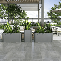 Set Pot Tanaman Logam Modern untuk Luar Ruangan, Pot Bunga Berdiri, Dekorasi Taman Teras, Lanskap Perkotaan, Arsitektur Lanskap Urban