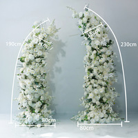 Usine Saint-Valentin Vente en gros Personnalisé Artificielle Blanc Soie Scène Fleur Arche De Mariage Décor Floral et Graduation Corne Arc Fleur