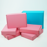 Boîte d'emballage rose avec Logo imprimé, taille personnalisée, boîtes d'emballage en carton ondulé, partie d'ordinateur, pour le courrier, 5 unités