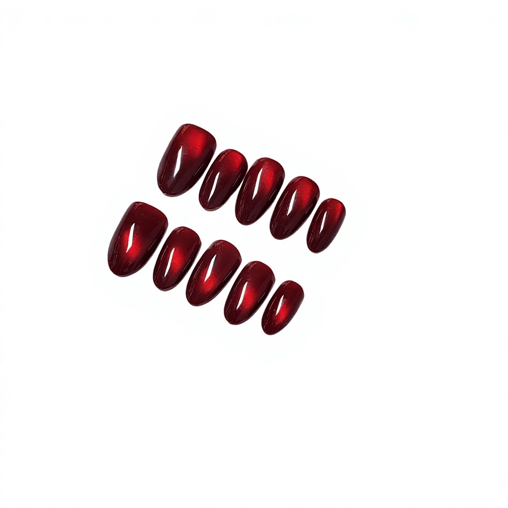 Perle en verre rouge cerise oeil de chat
