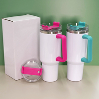 Tasses isothermes à sublimation H1.0 de grande capacité 40oz, en acier inoxydable double paroi, avec poignée, pour impression thermique DIY