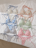 Bikini triangle en tissu recyclé avec cordon de serrage, design personnalisé avec logo du fabricant, pour femmes, maillot de bain, vêtements de bain