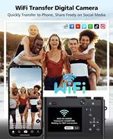 Appareil photo numérique avec capteur CMOS 64MP et zoom optique 6X, avec WiFi et sortie vidéo 5K pour YouTube et photographie/vidéographie
