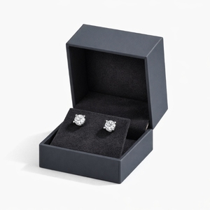 Premium Earring Stud Hinged Box with Velvet Insert Foil Stamping Logo Branded Jewelry Packaging <b>Case</b> Bulk Factory Direct Sale - Product Image 5