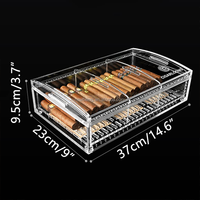 Vente en gros de humidificateurs en acrylique transparent au design moderne Boîte d'exposition de cigares en acrylique transparent personnalisé avec technique de miroir