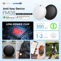 UNIEAN F08 Traceur GPS intelligent, localisateur, compatible Apple et Android, certifié ROHS, anti-perte pour clés et portefeuille
