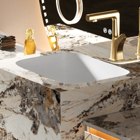 Meuble-lavabo mural de luxe léger, armoire en relief 3D, support en marbre Pandora, miroir LED intelligent rond