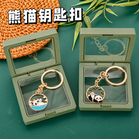 Porte-clés en métal émaillé Panda de dessin animé, pendentif en alliage de zinc, breloque de sac, cadeau souvenir