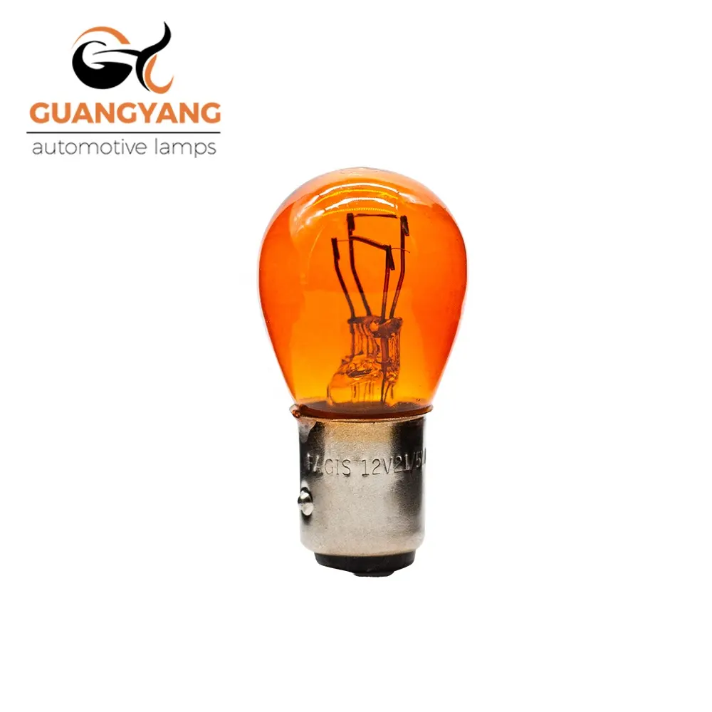 Hot Selling Car Lamp 1157 Auto Halogen Bulb 380 1016 1034 Double Contact S25 24V 21/5W BAY15D P21W Amber For Turning Bulb