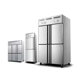 Hot Sale Stainless Steel Top Upright Freezer Fridge Kitchen Use 4 Doors Refrigerator for Home