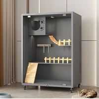 Lit de luxe pour chat, villa tout-en-un, armoire intérieure pour chat avec toilette et bac à litière électrique, garde au chaud en toutes saisons