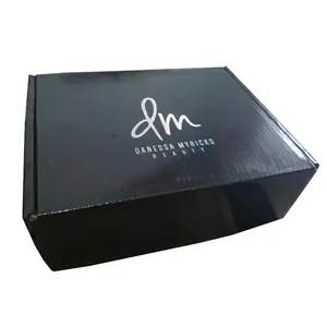 eco friendly competitive price custom logo glossy black luxury carton shipping long small postage corrugated boxes