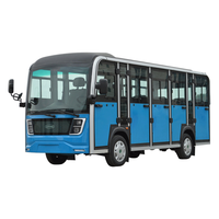 Bus touristique électrique haut de gamme 14 places, véhicule navette fermé, climatisation, vitesse 30 km/h, autonomie 70-90 km pour station balnéaire