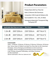 Parures de couette en soie du fabricant, drap plat en soie 19 Momme en stock, ensemble cadeau de taies d'oreiller en soie personnalisées