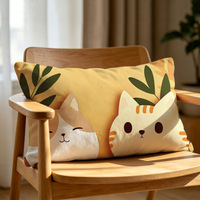 Housse de coussin rectangulaire double face personnalisable en peluche orange nordique pour canapé de salon