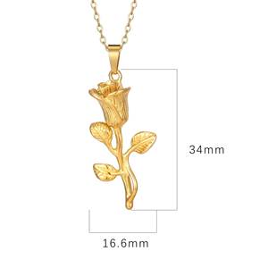 Collier pendentif en acier inoxydable rose, chaîne simple pour clavicule, collier pendentif tendance pour femmes - Product Image 3