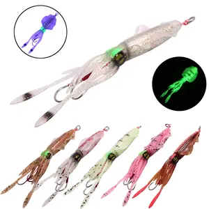 Soft Rubber Squid 16g/45g 3pcs/packing Pvc Fishing New Glow Lure Octopus Baits Lead Squid