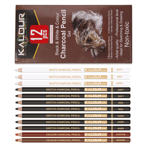 KALOUR - Juego de 12 Lápices de Dibujo de Color Negro, Blanco y Carbón en Caja de Papel para Dibujar y Bocetar, como Material de Arte - Product Image 4