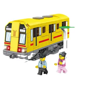 Wholesale DIY City train Model Building Blocks For Kids Technic Assemble Educational Toy