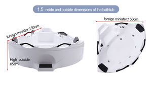 Salle de bain autoportante en porcelaine dkb <span class=keywords><strong>dylan</strong></span> bain à remous à jets léger baignoire spa baignoire avec jupe - Product Image 4