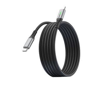 Cable de datos de carga rápida Dual Tipo C 240W, trenzado, 1M 2M 3M, para Android, Huawei, Vivo, portátiles, con luz LED - Product Image 2