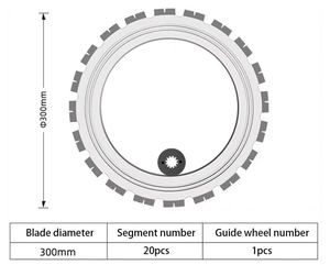 Lame de scie circulaire diamantée de 12'', 16'', 20'', 24'' avec roue de guidage - Product Image 2