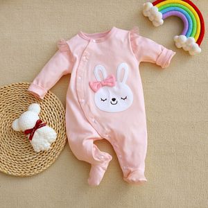 Nuevos peleles <span class=keywords><strong>de</strong></span> bebé <span class=keywords><strong>de</strong></span> primavera 2026, 100% algodón, mono con pies para 3-12 meses, ropa <span class=keywords><strong>de</strong></span> bebé <span class=keywords><strong>de</strong></span> manga larga con broches, venta al por mayor - Product Image 2