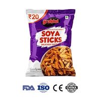 Pochette à fermeture centrale imprimée sur mesure, sac d'emballage pour bâtonnets de soja, logo personnalisable