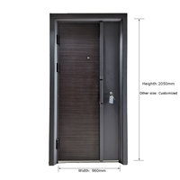 Villa extérieure en acier étanche à l'humidité avec bande en aluminium porte avec serrure intelligente