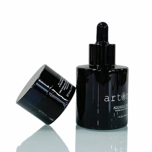 Frasco de Vidrio de Lujo para Cosméticos de 30 ml (1 oz) con Fondo Grueso, Degradado Negro, para Suero y Aceite con Gotero - Product Image 6