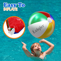 Ballons de plage gonflables de toutes tailles avec logo personnalisé ballons de festival de jeux de piscine classiques arc-en-ciel pour enfants et tout-petits en PVC quantité minimale de commande 100 pièces