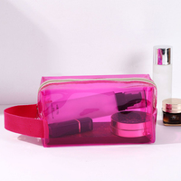 Quantité minimale de commande bas seulement 50 pièces personnalisé transparent néon coloré PVC cosmétique maquillage toilette soins de la peau Kits pochette étanche en plastique cadeau sac