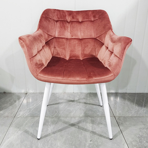 Ghế ăn lưng tựa hiện đại, chất liệu nhung nhẹ, thiết kế công thái học, bọc nhung và chân kim loại - Product Image 1