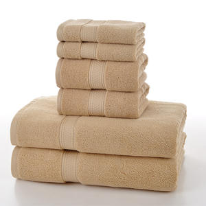 Ensemble de serviettes en coton uni absorbant doux et direct du fabricant, techniques tissées à usage domestique avec motif de couleur unie - Product Image 4