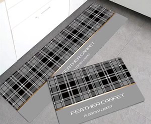 Bền Chống-Trượt Thoải Mái Sọc Nhà Bếp Mat Chịu Dầu 2 Miếng Đặt Thảm Sàn Thảm Thảm Thảm Nhà Bếp Thảm Với Cao Su Ủng Hộ - Product Image 6