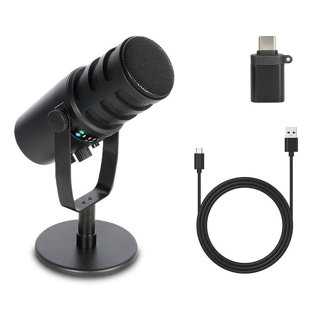 USB Podcast All Metal USB/XLR Dynamic Microphone MIC MV7 Microphone for Podcasting Recording Live Streaming Gaming