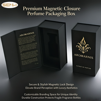Boîte d'emballage de parfum magnétique noire personnalisée, logo en relief, impression de logo, boîte de luxe avec insert en EVA, design personnalisé, carton rigide