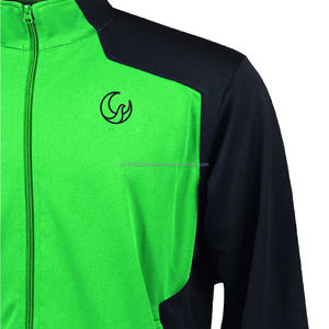 Conjunto de chándal ajustado de dos piezas para hombre con logotipo bordado personalizado al por mayor chándal de poliéster polar de invierno con bloques de color para correr - Product Image 5