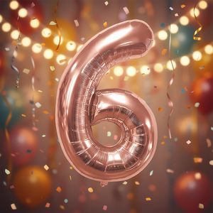 Party Love <b>Balloon</b> Number 6 Rose Gold 45cm Foil Helium Party <b>Decoration</b> - Product Image 2