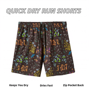 Shorts de course pour hommes à séchage rapide, imperméables et respirants, avec poche arrière zippée pour téléphone, 100 % polyester, taille élastique unie avec cordon de serrage - Product Image 2