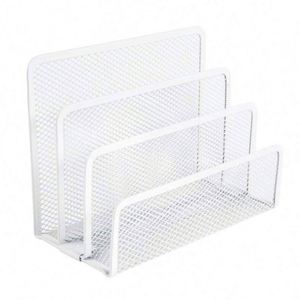 Document File Paper Letter Desktop Tray Desk Organizer 3 Compartments Metal Storage Stand File Storage Rack Holder - Product Image 1