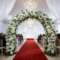 Arche de fleurs artificielles de luxe personnalisée blanche et verte, 6 pieds, 8 pieds, pour mariage, anniversaire, baby shower, décoration de fête, rose, pivoine