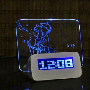 Multifunctional LED Fluorescent Message Board Alarm <b>Clock</b> Night Light Sensor <b>Digital</b> <b>Clock</b> - Product Image 3