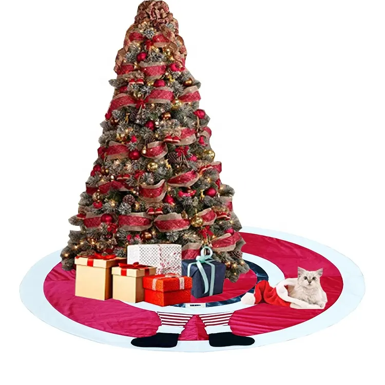 Penjualan Laris Perlengkapan Dekorasi Natal Alas Rok Pohon Natal Pola Santa 3d Merah Di Bawah Pohon Natal