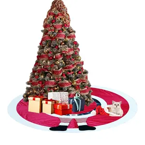 Hot Sale Weihnachts dekoration liefert rote 3d Santa Muster Weihnachts baum Rock Matte unter Weihnachts baum