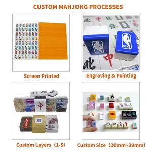 Juego de Mahjong Americano de Lujo Premium de 4 Capas, Fichas de Acrílico Verde Impresas Personalizadas para Juegos de <span class=keywords><strong>Casino</strong></span> - Product Image 6