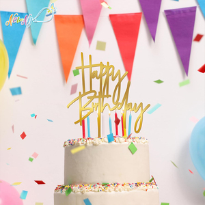 In Stock Wholesale Acrylic 3D Gold <strong>Happy</strong> <strong>Birthday</strong> Letter Cake Topper Decorations Supplies - Product Image 5