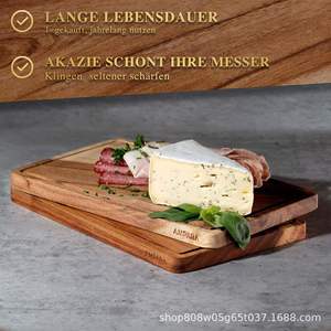 Tabla de cortar cuadrada de madera maciza, tabla de cortar de cocina para frutas, verduras, carne, plato de pizza, Color Retro Ly1129 - Product Image 4